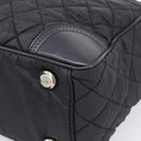 CHANEL Matelasse Hand Bag Nylon Black Silver CC Auth BA15575A-12
