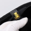 CHANEL Matelasse Hand Bag Nylon Black Silver CC Auth BA15575A-22