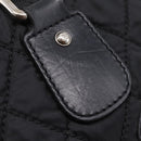 CHANEL Matelasse Hand Bag Nylon Black Silver CC Auth BA15575A-23