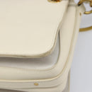 Chloe Roy Shoulder Bag Leather Ivory Gold Tone Auth BA15577A-19