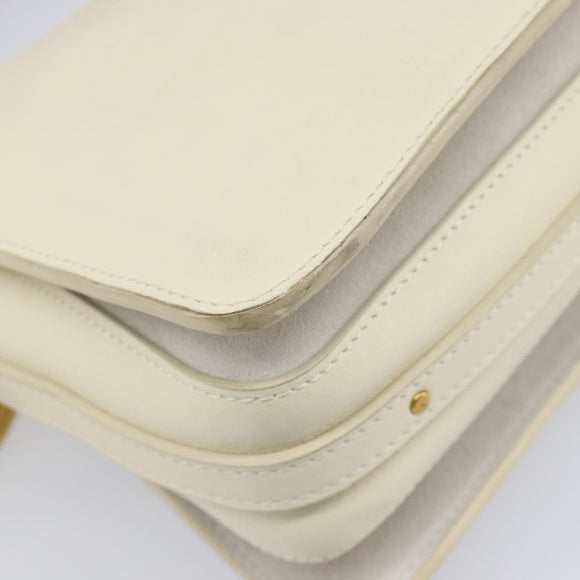 Chloe Roy Shoulder Bag Leather Ivory Gold Tone Auth BA15577A
