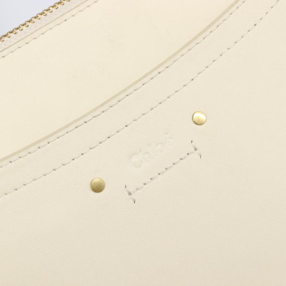 Chloe Roy Shoulder Bag Leather Ivory Gold Tone Auth BA15577A