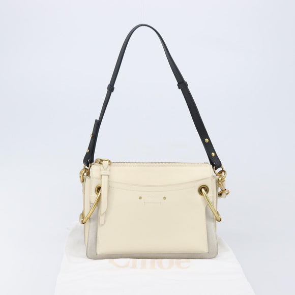 Chloe Roy Shoulder Bag Leather Ivory Gold Tone Auth BA15577A