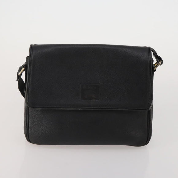 Burberrys Shoulder Bag Leather 2 Set Black Navy Auth BA15578