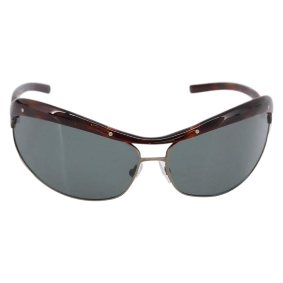 BOTTEGA VENETA Sunglasses Plastic Brown Silver Auth BA15579V