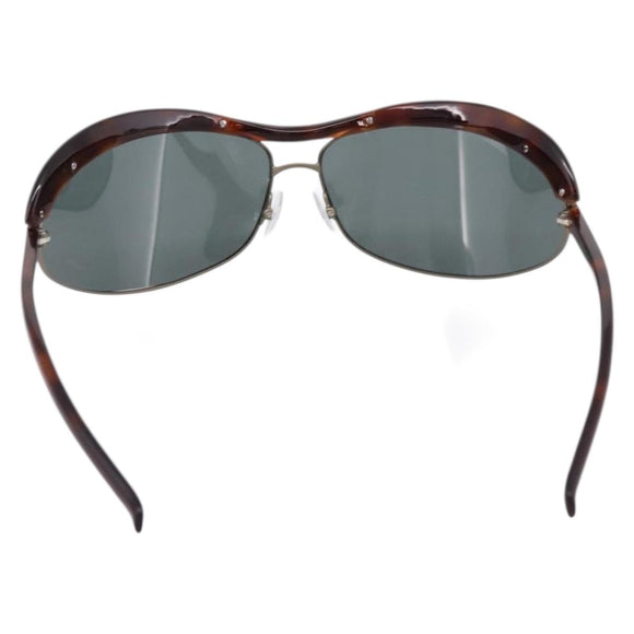 BOTTEGA VENETA Sunglasses Plastic Brown Silver Auth BA15579V