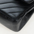 CHANEL V-stitch Chevron Double Flap Matelasse 25 Chain Shoulder Auth BA15583V-11
