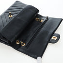 CHANEL V-stitch Chevron Double Flap Matelasse 25 Chain Shoulder Auth BA15583V-15