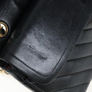 CHANEL V-stitch Chevron Double Flap Matelasse 25 Chain Shoulder Auth BA15583V-19