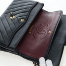 CHANEL V-stitch Chevron Double Flap Matelasse 25 Chain Shoulder Auth BA15583V-20