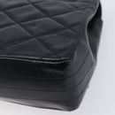 CHANEL Matelasse Chain Shoulder Bag Lamb Skin Black Gold Tone CC Auth BA15584-17