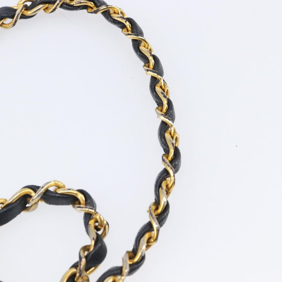 CHANEL Matelasse Chain Shoulder Bag Lamb Skin Black Gold Tone CC Auth BA15584