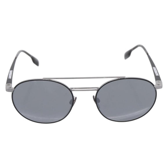 BURBERRY Sunglasses Metal Black Silver Auth BA15586V