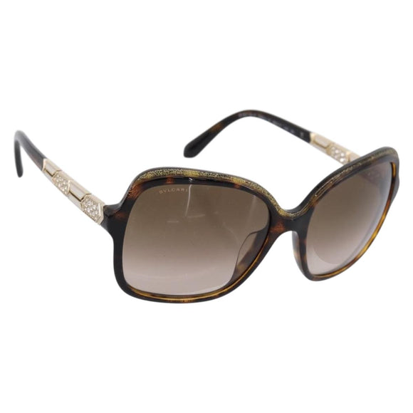 BVLGARI Sunglasses Plastic Brown Gold Tone Auth BA15587V