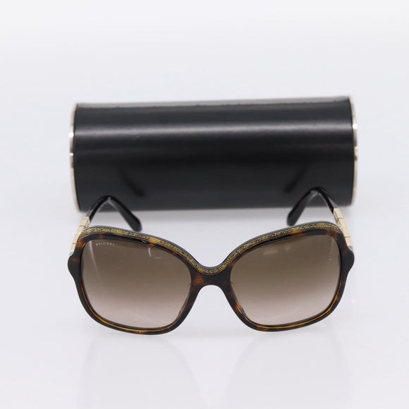 BVLGARI Sunglasses Plastic Brown Gold Tone Auth BA15587V