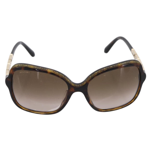 BVLGARI Sunglasses Plastic Brown Gold Tone Auth BA15587V