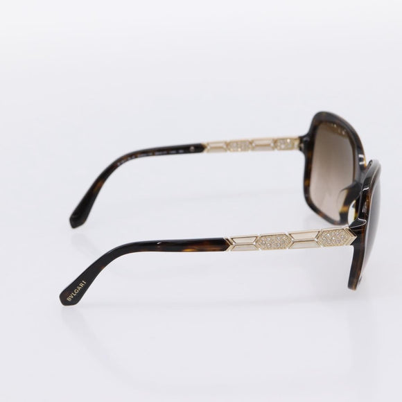 BVLGARI Sunglasses Plastic Brown Gold Tone Auth BA15587V