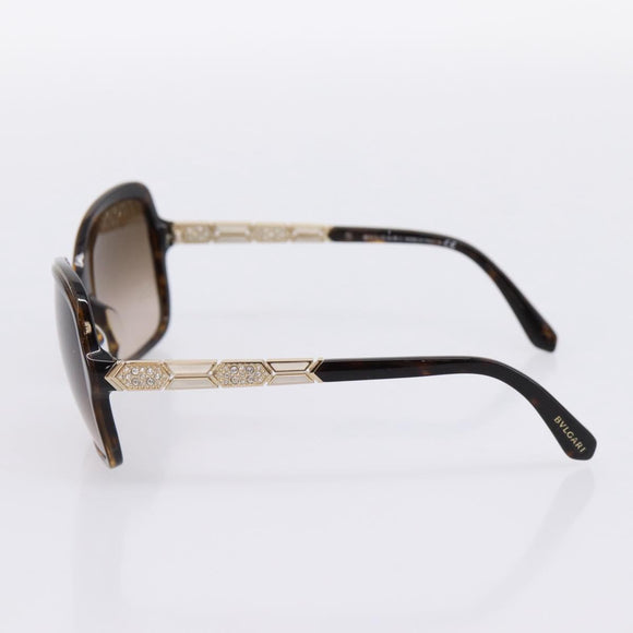 BVLGARI Sunglasses Plastic Brown Gold Tone Auth BA15587V