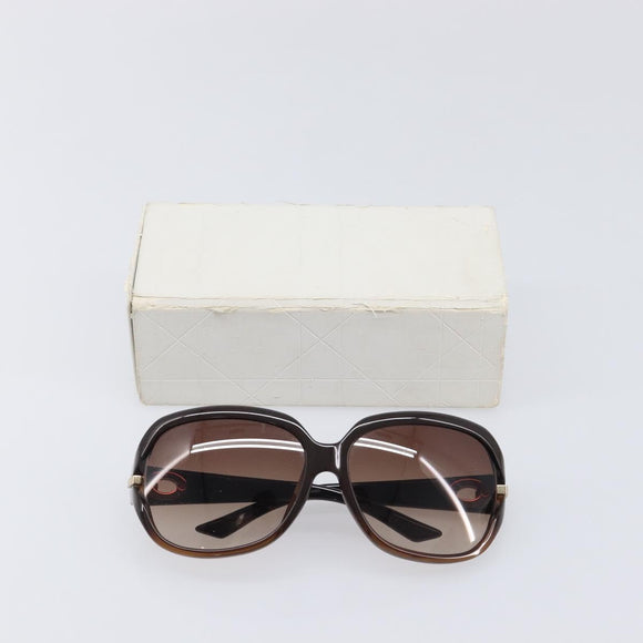 Christian Dior Sunglasses plastic Dark Brown Gold Tone Auth BA15592V