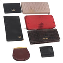 HERMES Miumiu Wallet Coin Purse Wallet Leather 7 Set Black Pink Auth BA15600-1