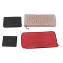 HERMES Miumiu Wallet Coin Purse Wallet Leather 7 Set Black Pink Auth BA15600-3