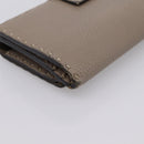 FENDI Celeria Long Wallet Leather Beige Silver 8M0308 Auth BA15601-16