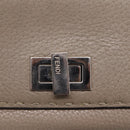 FENDI Celeria Long Wallet Leather Beige Silver 8M0308 Auth BA15601-17