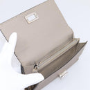 FENDI Celeria Long Wallet Leather Beige Silver 8M0308 Auth BA15601-8