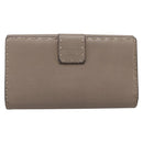 FENDI Celeria Long Wallet Leather Beige Silver 8M0308 Auth BA15601-2