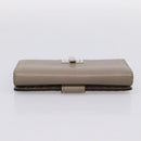 FENDI Celeria Long Wallet Leather Beige Silver 8M0308 Auth BA15601-5