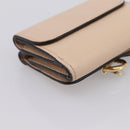 Chloe Alphabet Trifold Wallet Leather Pink Gold Tone Auth BA15602-11