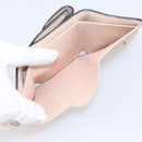 Chloe Alphabet Trifold Wallet Leather Pink Gold Tone Auth BA15602-14