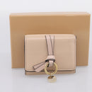 Chloe Alphabet Trifold Wallet Leather Pink Gold Tone Auth BA15602-20