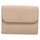 Chloe Alphabet Trifold Wallet Leather Pink Gold Tone Auth BA15602-3