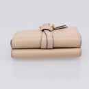 Chloe Alphabet Trifold Wallet Leather Pink Gold Tone Auth BA15602-6
