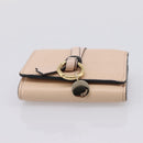 Chloe Alphabet Trifold Wallet Leather Pink Gold Tone Auth BA15602-7