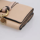 Chloe Alphabet Trifold Wallet Leather Pink Gold Tone Auth BA15602-8