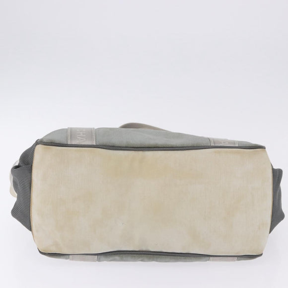 CHANEL Sports Tote Bag Canvas Gray Silver CC Auth BA15608