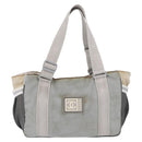 CHANEL Sports Tote Bag Canvas Gray Silver CC Auth BA15608-2