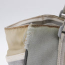 CHANEL Sports Tote Bag Canvas Gray Silver CC Auth BA15608-3