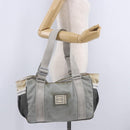 CHANEL Sports Tote Bag Canvas Gray Silver CC Auth BA15608-31