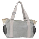 CHANEL Sports Tote Bag Canvas Gray Silver CC Auth BA15608-5