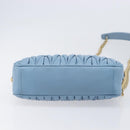 Miu Miu Matelasse Chain Shoulder Bag Leather 2way Light Blue Gold Auth BA15627V-10