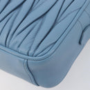 Miu Miu Matelasse Chain Shoulder Bag Leather 2way Light Blue Gold Auth BA15627V-11