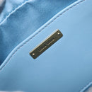 Miu Miu Matelasse Chain Shoulder Bag Leather 2way Light Blue Gold Auth BA15627V-17