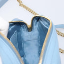 Miu Miu Matelasse Chain Shoulder Bag Leather 2way Light Blue Gold Auth BA15627V-19