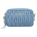 Miu Miu Matelasse Chain Shoulder Bag Leather 2way Light Blue Gold Auth BA15627V-2
