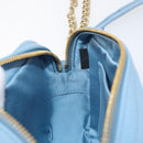 Miu Miu Matelasse Chain Shoulder Bag Leather 2way Light Blue Gold Auth BA15627V-20