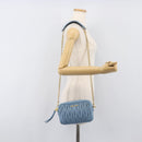 Miu Miu Matelasse Chain Shoulder Bag Leather 2way Light Blue Gold Auth BA15627V-22