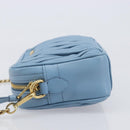 Miu Miu Matelasse Chain Shoulder Bag Leather 2way Light Blue Gold Auth BA15627V-5
